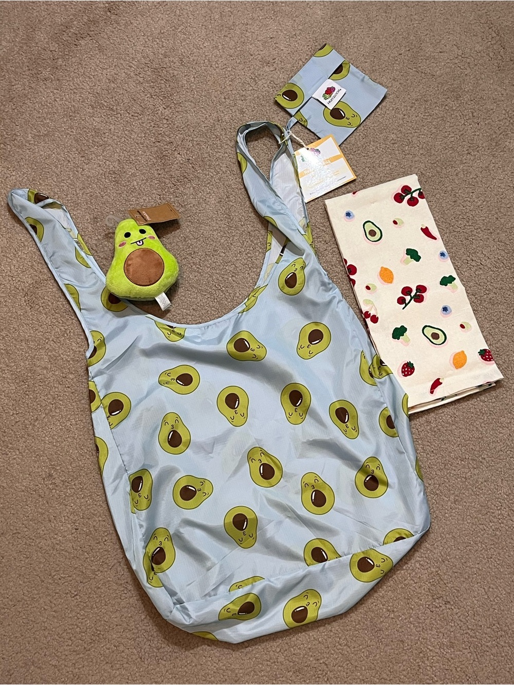 Avocado Lover Gift Bundle | Reusable Bag, Plush & Kitchen Towel NWT
